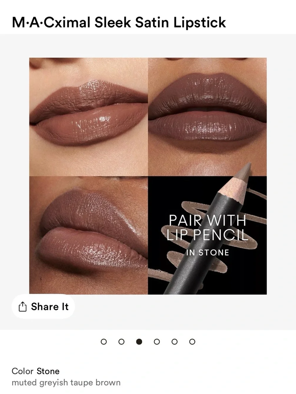MAC Cosmetics Sleek Satin Lipstick — Muted Taupe Brown